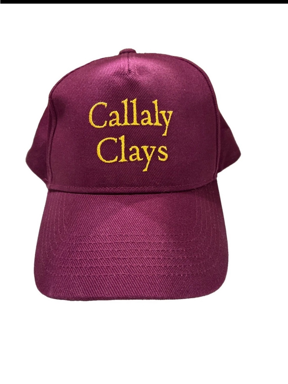 Callaly Clays Shooting Range Ball Cap Maroon Hat Sporting Clays Cotton Beechfied
